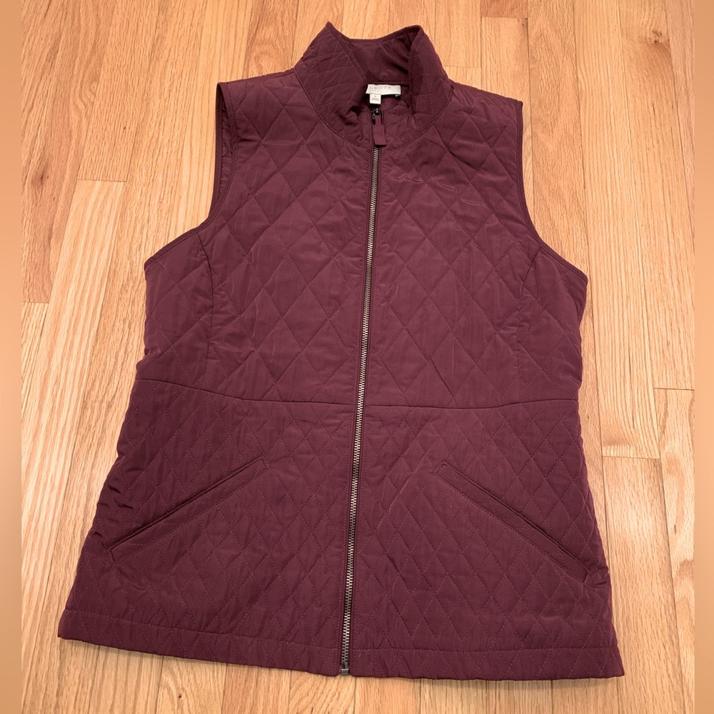 Talbots Maroon/Burgundy Vest Womens Small Black